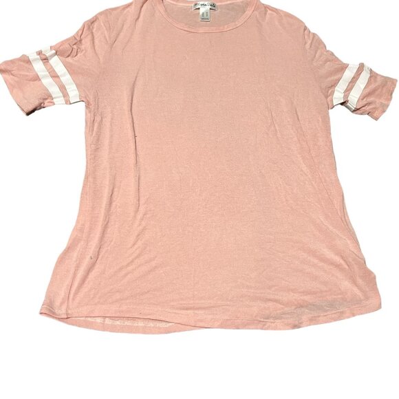 SWS Peach t-shirt w/white stripes on sleeves - Size M - Picture 5 of 5